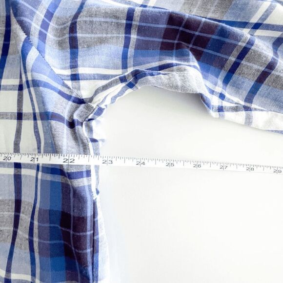 Riders by Lee Womens Button Down Shirt Long Sleeve Plaid Blue White XL - Picture 6 of 8